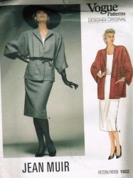 1502 JEAN MUIR  LAPEL JACKET, BELT, SKIRT LENGTHS PATTERN 12